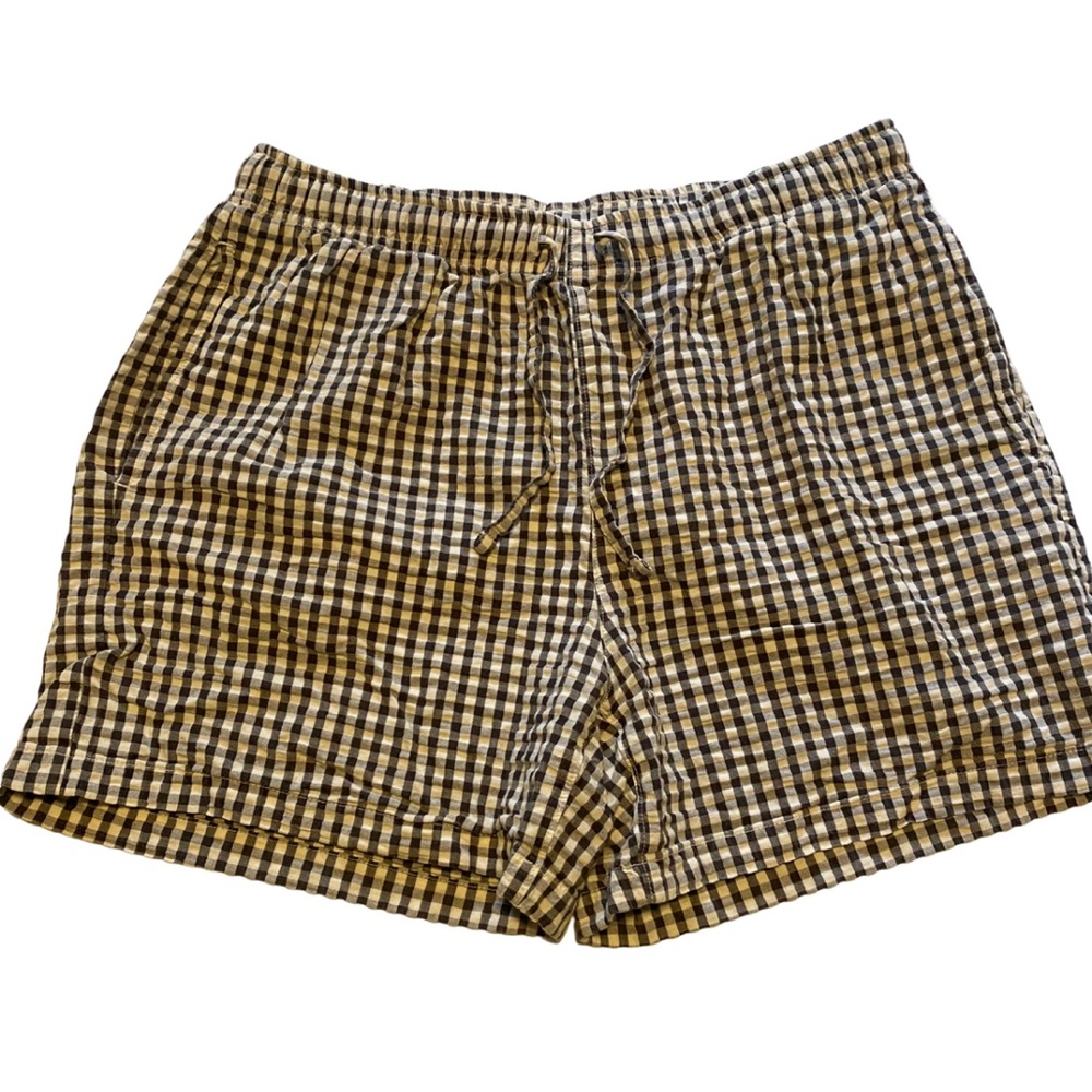 Men's Black and White Checkered Shorts